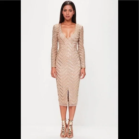 gold missguided dress MISSGUIDED PEACE & LOVE GOLD EMBELLISHED DRESS